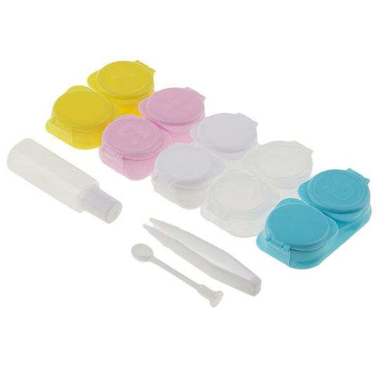 Contact Lenses | 5 Piece Clear Contact Lens Case Set Travel Cleaner Washer Holder Storage Box Contact Lenses Clear