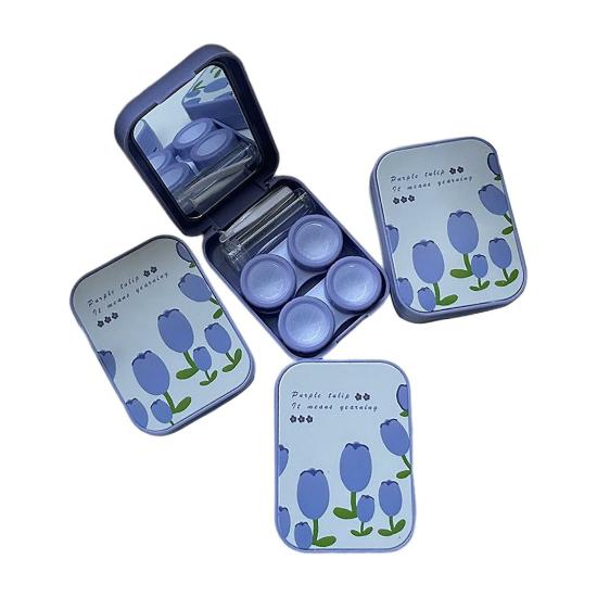 Contact Lenses | Compact Contact Lens Travel Case W/ Mirror Remover Tool   Blue Big Tulip Contact Lenses Contact Lenses