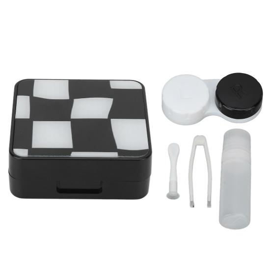 Contact Lenses | Contact Lens Box Simple Black White Portable Mini Contact Lenses Color Contact Storage Box For Outdoor Travel Office Contact Lenses Black