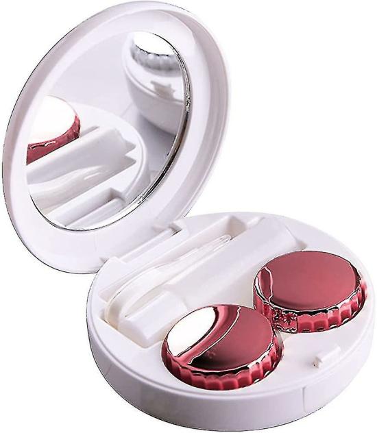 Contact Lenses | Contact Lens Case, Contact Lens Case, Made Of Plastic, Simple, Stylish, Portable, Rose Red Contact Lenses Contact Lenses