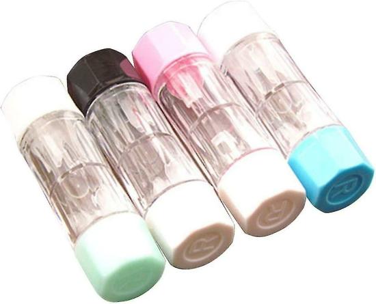 Contact Lenses | Contact Lenses Case Box Container Portable Contact Lens Soak Storage Holder For Hard Lenses/Rgp Lenses (Black Green Blue And Pink)4Pcs Contact Lenses Black