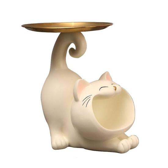 Contact Lenses | Resin Cat Figurine Tray For Interior Entrance Keys Holder Storage Container Contact Lenses Contact Lenses