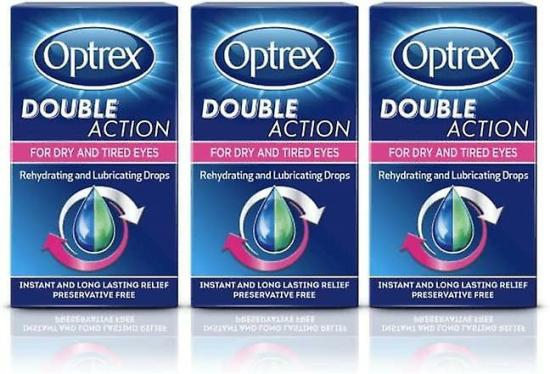 Eye Drops & Lubricants | 3X Optrex Double Action Eye Drops Rehydrating Tired Eyes Lubricating Relief 10Ml Eye Drops & Lubricants Eye Drops & Lubricants