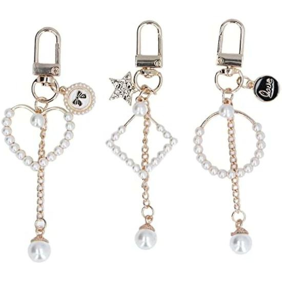 Eyewear Accessories | 3Pcs Car Keychain For  Keychain Accessories Pearl Series Keychain For Gifts Decor Pendant  Fashionable Car Key Chain For Car Keys Eyewear & Care Eyewear Accessories