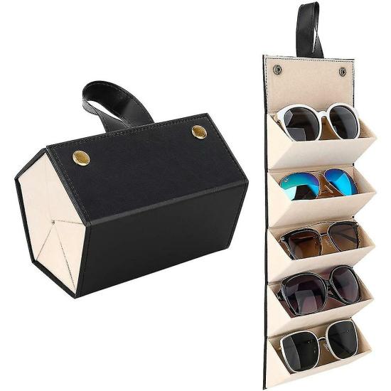 Eyewear Accessories | Brown Goggles-Sunglasses Organizer 5/6 Slots Travel Glasses Case Multiple Pairs Glasses Storage Box Hanging Glasses Holder Eyewear & Care Baicccf