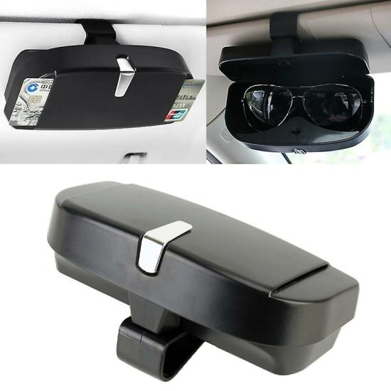 Eyewear Accessories | Car Multi-Functional Glasses Case Sunglasses Box With Card Slot, Flat Style (Black) Eyewear & Care Black