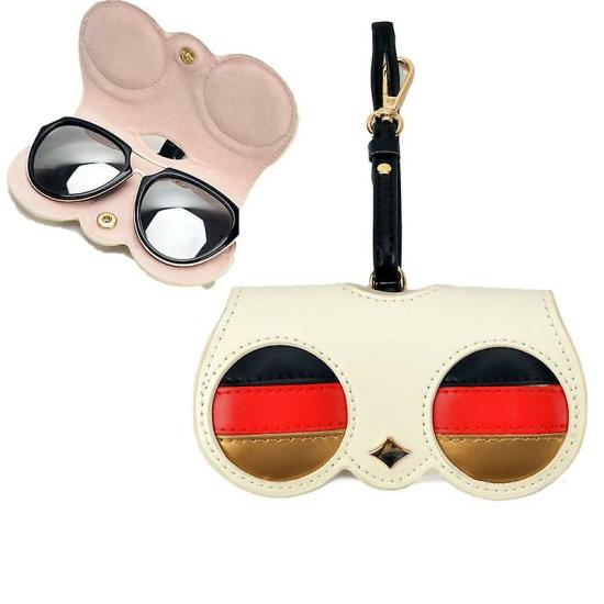 Eyewear Accessories | Cute And Funny Pu Sunglasses Case Portable Glasses Case With Hanging Buckle, Colour: British Style (Stripe Contrast) Eyewear & Care Eyewear Accessories