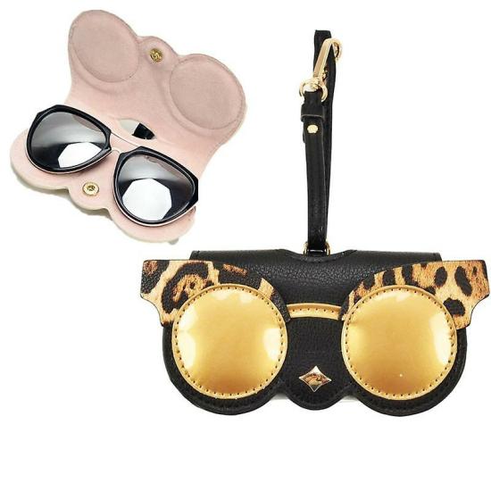 Eyewear Accessories | Cute And Funny Pu Sunglasses Case Portable Glasses Case With Hanging Buckle, Colour: Leopard Print Eyewear & Care Eyewear Accessories