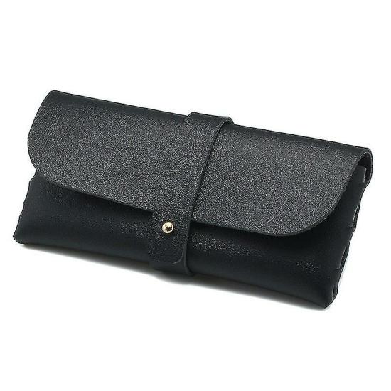 Eyewear Accessories | Glasses Case Woven Black And White Leather Buckle Sunglasses Case 1 Piece Black Eyewear & Care Black