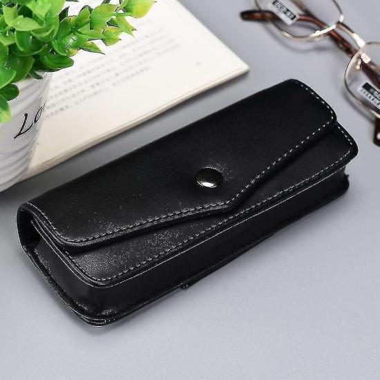 Eyewear Accessories | New Upscale Belt Wearable Cowhide Glasses Case Men Portable Leather Reading Glasses Storage Box Phone Bags Tool Carrying Cases Eyewear & Care black, dark coffee