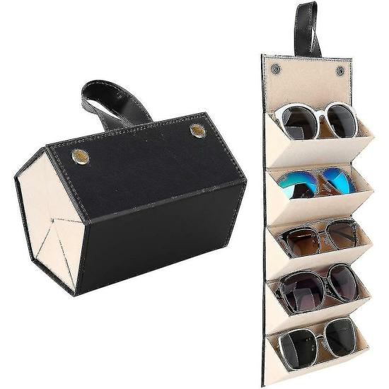 Eyewear Accessories | Sunglasses Organizer 5/6 Slots Travel Glasses Case Multiple Pairs Eyeglasses Storage Box Hanging Eyewear Holder Eyewear & Care brown, black