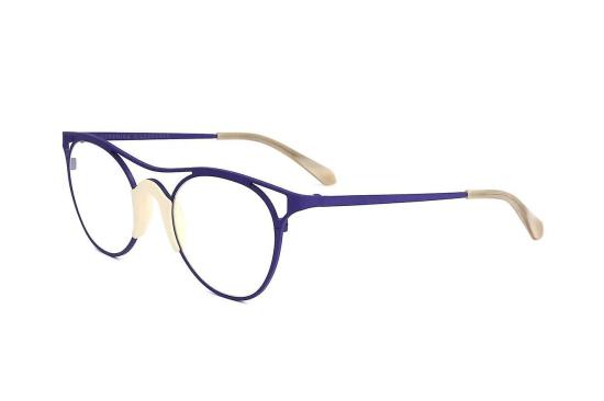 Glasses | Eyewear Frames Veronika Wildgruber Leila W072 080 N4 Blue Mat Ivoire 54/24/145 Woman Eyewear & Care 080 N4 BLUE MAT IVOIRE