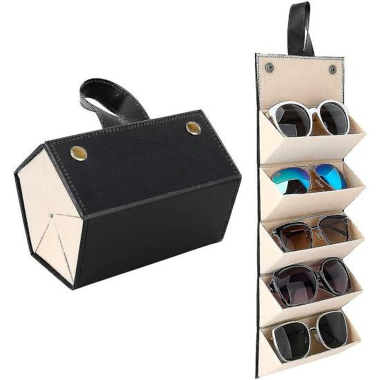 Eyewear Accessories | Sunglasses Organizer 5/6 Slots Travel Glasses Case Multiple Pairs Eyewear & Care brown, black